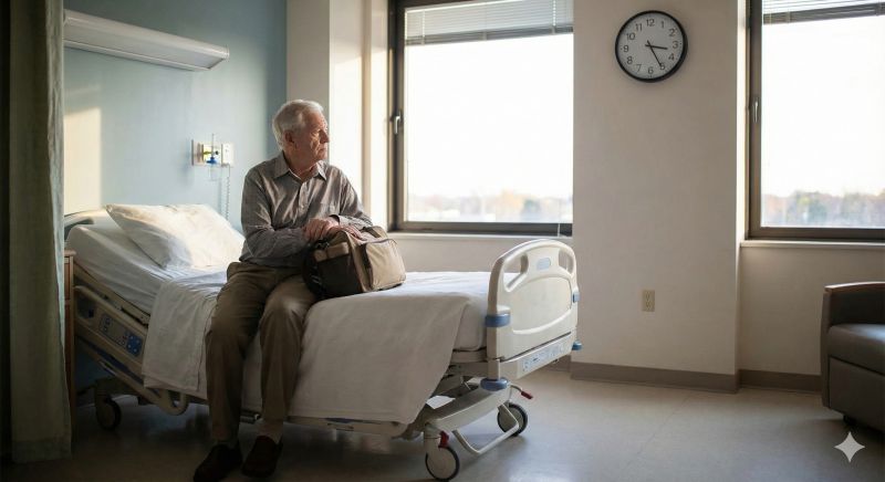 Patient in hospital bed